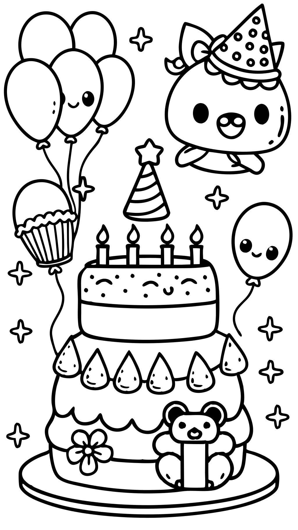 coloring pages for a birthday